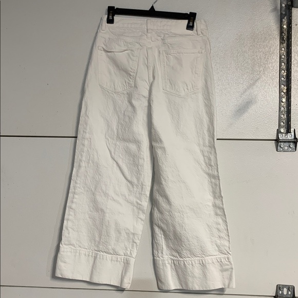 ZARA WOMENS WHITE JEANS CROPPED WIDE LEG FRONT SEAM 4 5862/058/250/36 - Picture 5 of 7